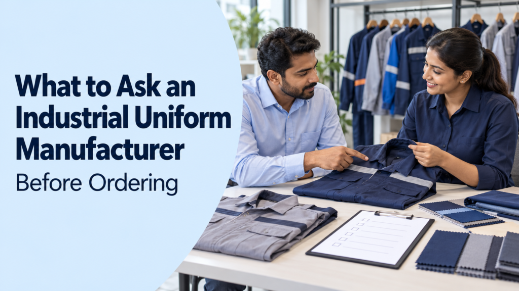 Industrial uniform consultation in a showroom